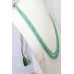 Natural Beryl Gemstone green Cut Beads 3 lines String Necklace 193 Carats M5